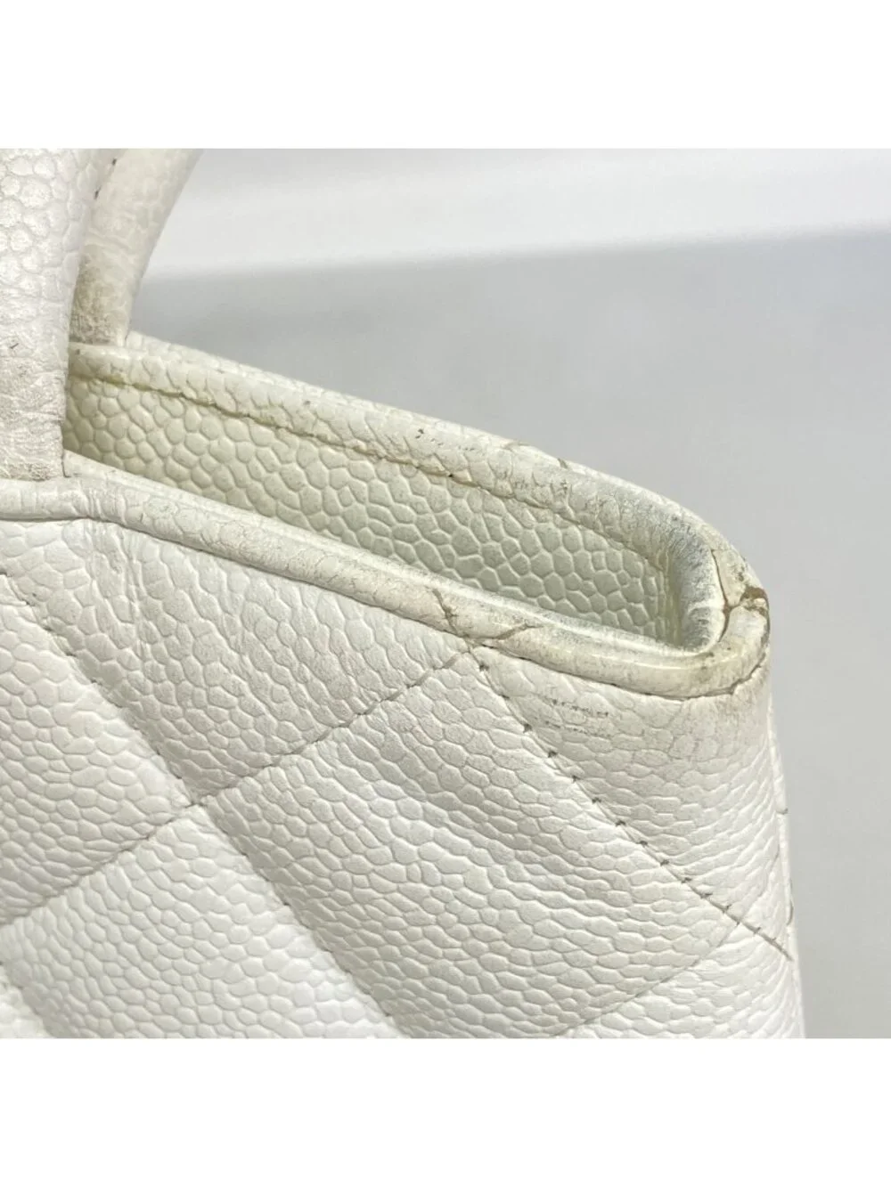 Chanel Tote Bag Reissue Caviar Leather White Gold